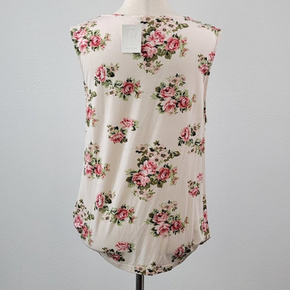 PLEIONE floral print wrap front blouse pink Sz S NEW - Picture 5 of 8